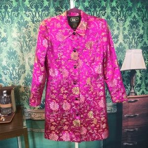 R&K Evening Magenta Floral Coat
